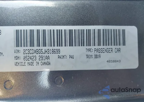 2018 Dodge Charger Sxt Rwd from USA, damaged, VIN 2C3CDXBG5JH318699